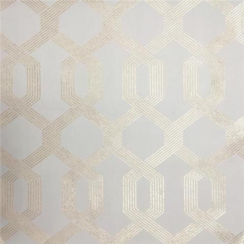York Mid Century Wallpaper-Viva Lounge Trellis Y6221201 Taupe/Gold