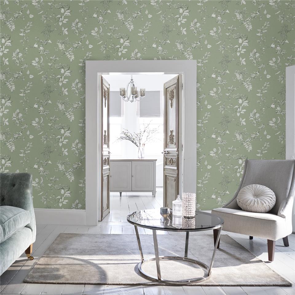 Laura Ashley Wallpaper Elderwood 113348 Sage Laura Ashley Wallpaper Elderwood 113348 Sage