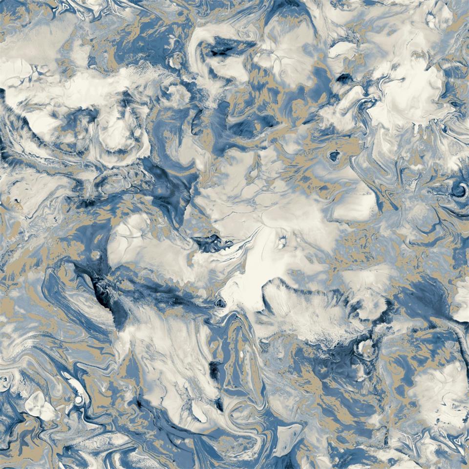 Muriva Elixir Metallic Marble Wallpaper 106504 Blue