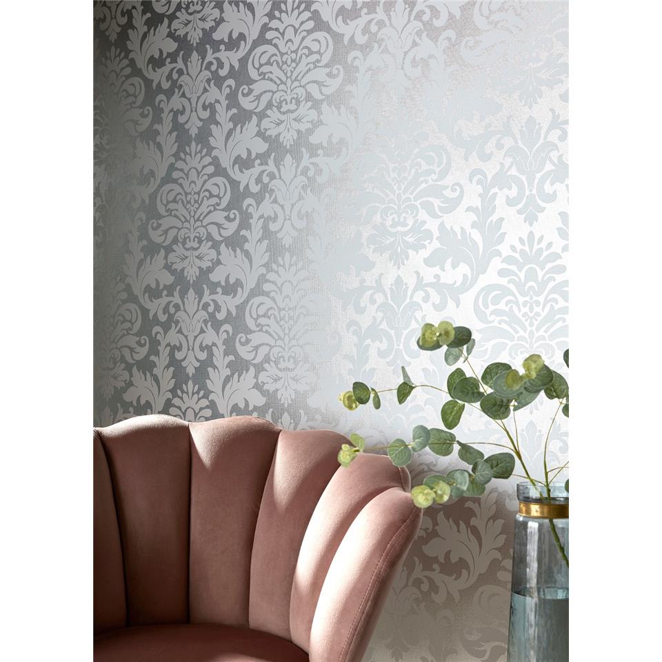Rasch Platina Damask wallpaper 275765 white/silver