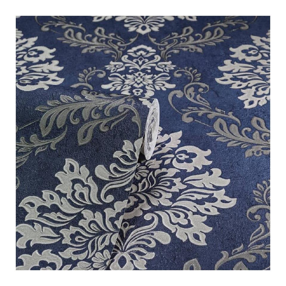 Arthouse Palazzo Damask Wallpaper 290407 navy