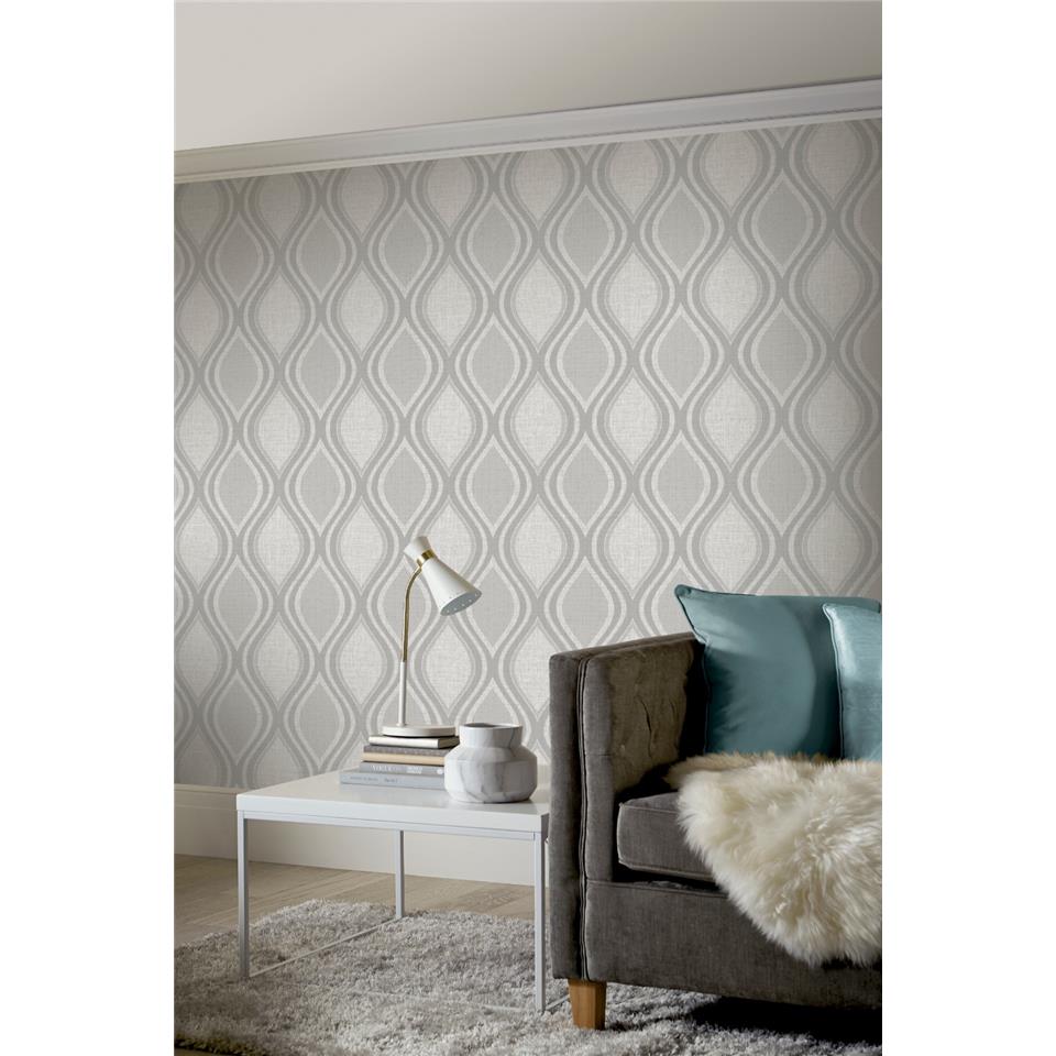 Arthouse Heavyweight Vinyl Wallpaper Curve Grey 295101