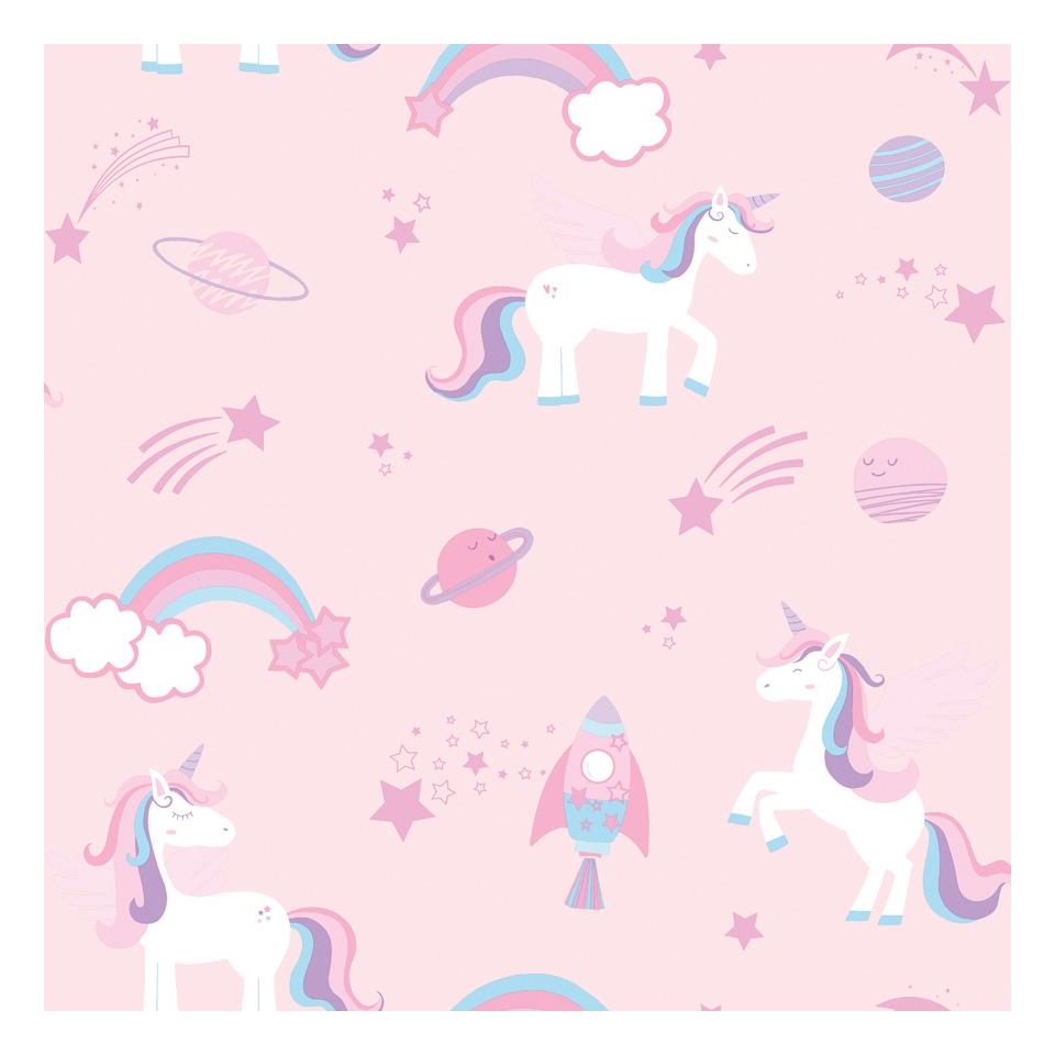 Over the Rainbow Wallpaper-unicorns and rainbows 90961 pink