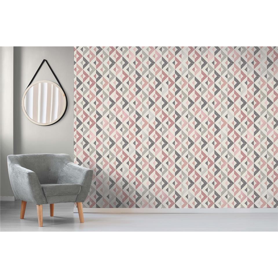 Crown scandi wallpaper Geo M1523 blush